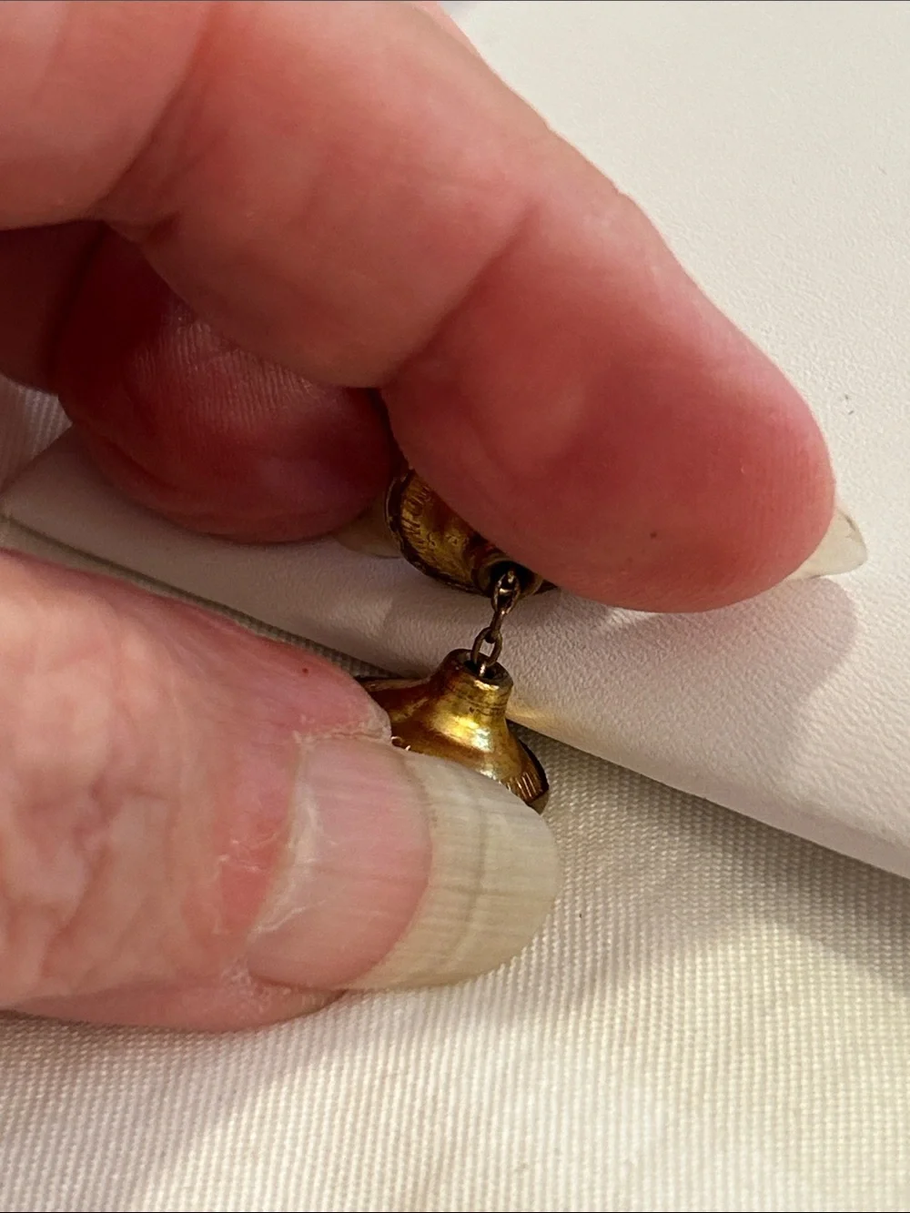 Gold Tone Checkerboard Round Cuff Links